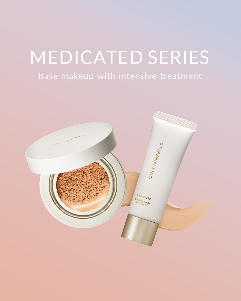 【新品未使用4点】　ONLY MINERALS Mineral Cushion Medicated Wrinkle White Cushion BB | ONLY MINERALS Official