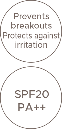 ニキビ予防・肌荒れ防止、SPF20 PA++
