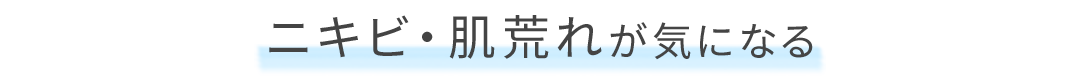 ニキビ・毛穴が気になる